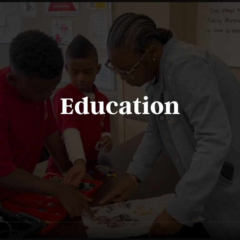 Students with mentor in STEM class